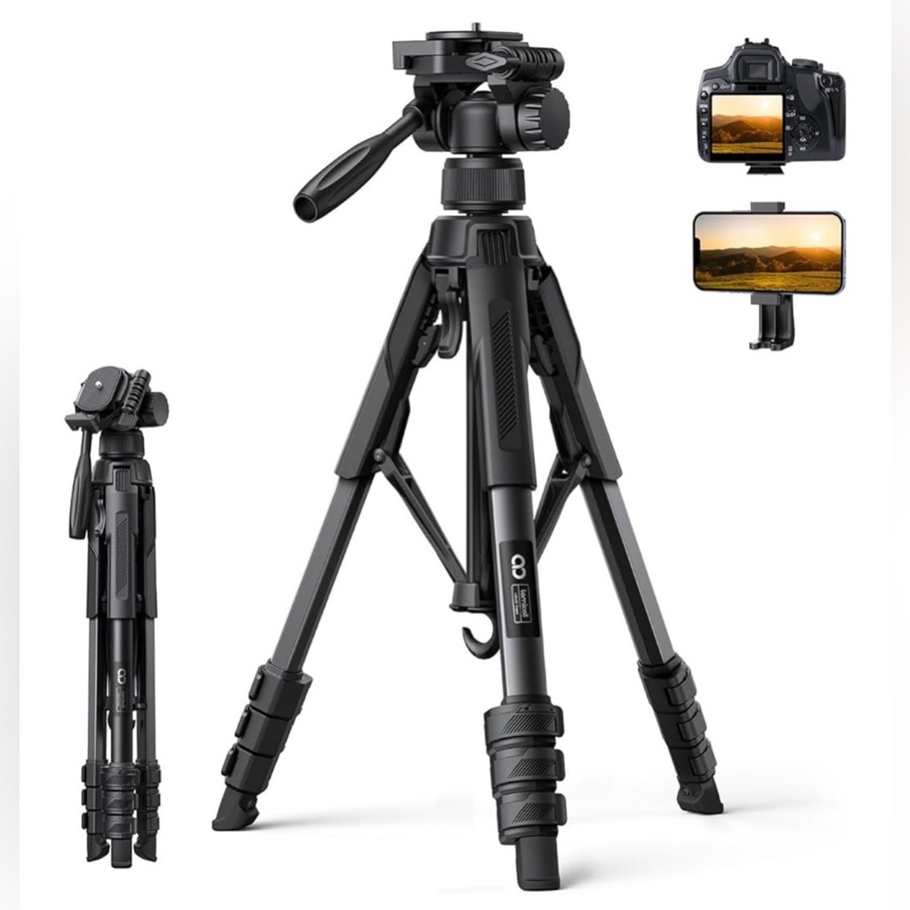 New 67"/170cm Compact Camera Tripod with Phone Holder&Carry bag